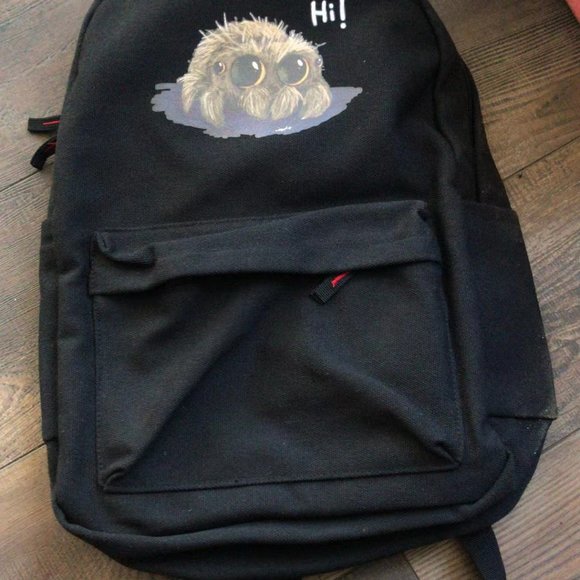 Handbags - black canvas backpack